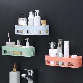 Bathroom Shelf Organizer Toilet Adhesive Shampoo Gel Storage Basket  Decoration Bathroom Corner Shower Shelf Rack Accessories MultiColor ko