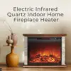 LifePro 1500Watt Electric Infrared Quartz Fireplace Heater for Indoor Use with 3Heating Elements and Remote Faux Stone &Oak Wood 6