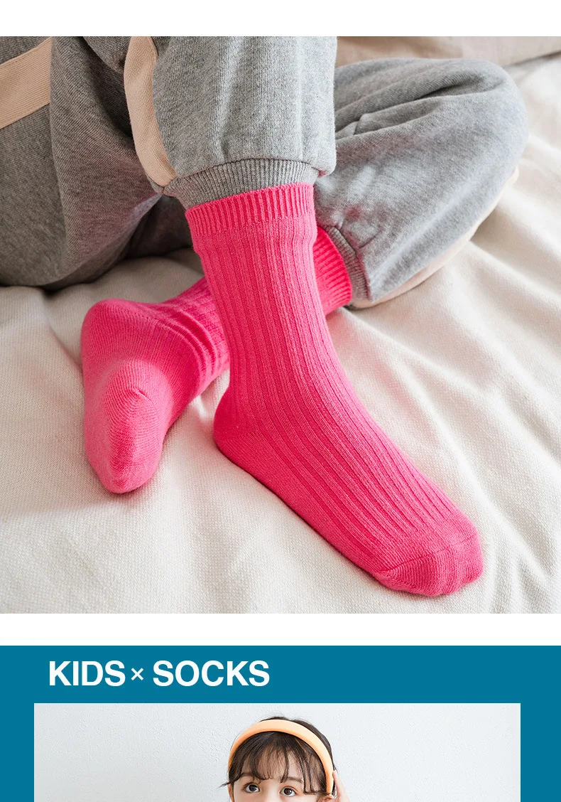 3 Paar Frühlings- und Sommersocken für Jungen, einfarbig, fluoreszierend, mittellang, Neo-Farben, Socken für Mädchen, weiche Baumwolle, Studentensocken, Bonbonfarben – Detail 7