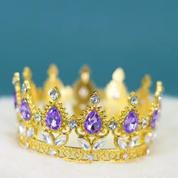 Elegant Bridal Tiara and Crown Hair Accessories (Gold purple)