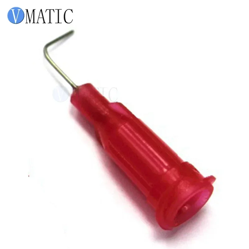 100Pcs 25G Red 0.5'' Tubing 90 Degree Bent Dispenser Glue Needle 1/2 Inch
