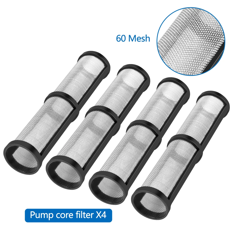 MASUNN 4 Stks Zwart Luchtloze Spuitbus Pomp Filter 60 Mesh Scherm Voor Graco 390 395 495 595 Spuitbus