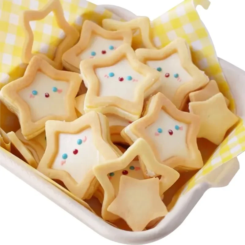 3D Star Cookie Cutter and Fondant Embosser Baby Shower Birthday Biscuit Mold Cake Decoration Tools