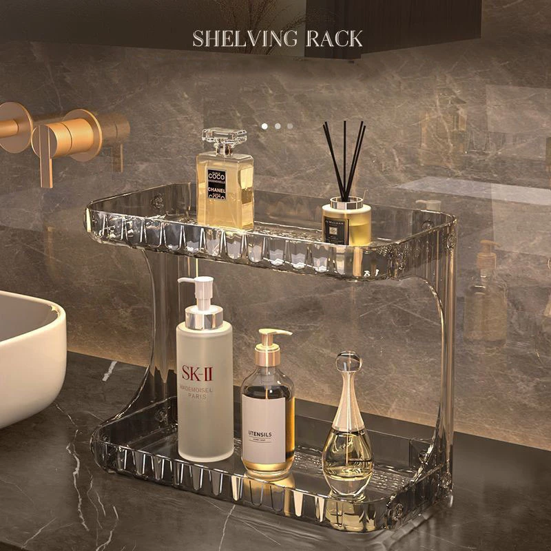 Double Layer Bathroom Storage Rack Cosmetics Storage Box