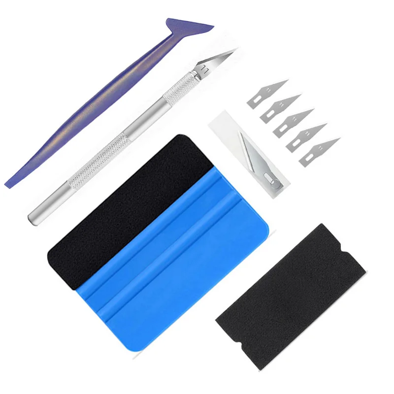 Upgraded Car Vinyl Wrap Tool Kit Felt Squeegee Auto Window Tint Film Scraper Vehicles Vinyl Spatula Craft Cutter Car Accessories