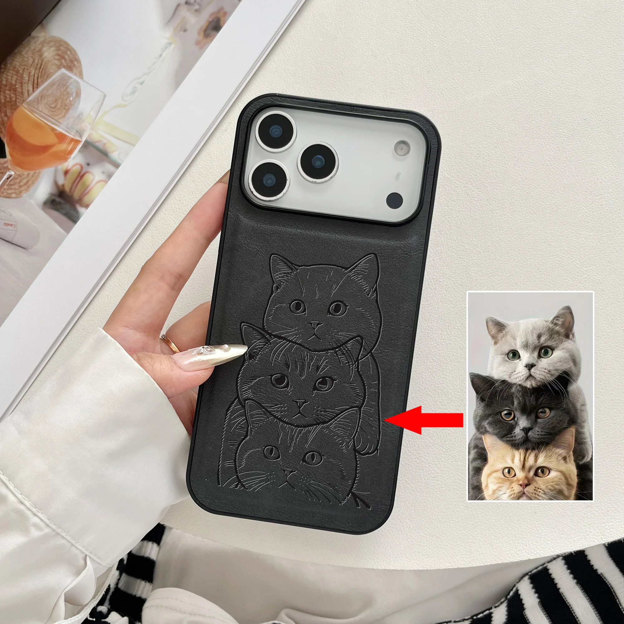 Custom DIY Photo Personalized Sketch 3D Laser Engraving Soft Faux
