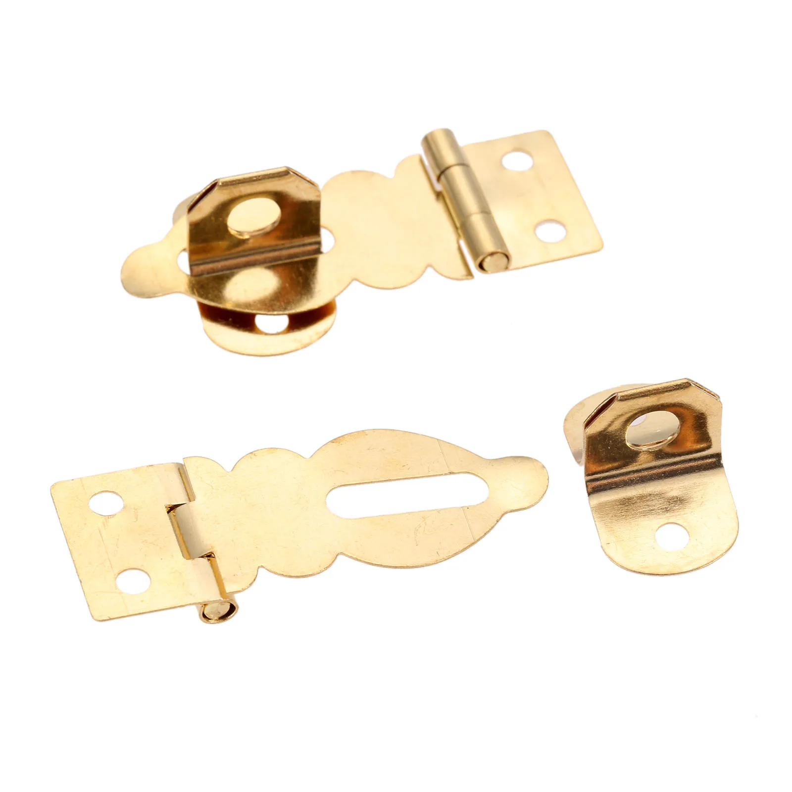 20 Pcs Home Drawer Door Safety Padlock Latch Hasp Golden Locks Mini Buckles Wood Jewelry Box Locked Wine Gift Case Handbag Decor