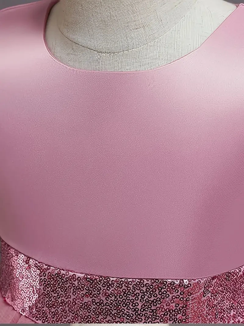 فستان بنات الأميرة بدون أكمام ترتر شبكي توتو فستان...