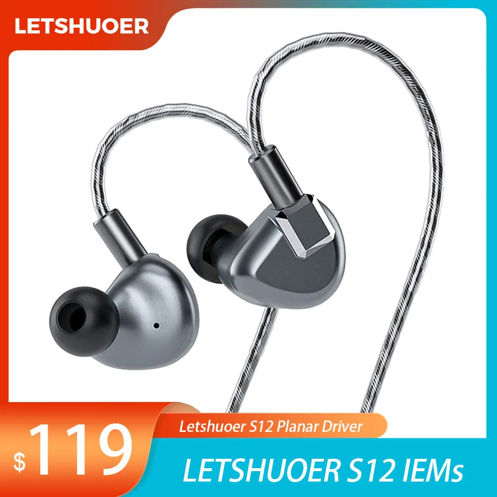 Letshuoer Shuoer S12 Hifi Best In Ear Wired Iems Auricolare Custom 14.8Mm Planar Driver Diaframma Fantasia Monitor Di Alta Qualità