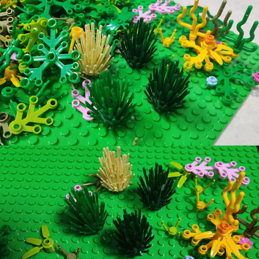 Creative Garden Plants Jungle MOC Building Blocks Tree/Flower/Grass Bricks Educational Toys Kids DIY Gift Compatible Base Plate