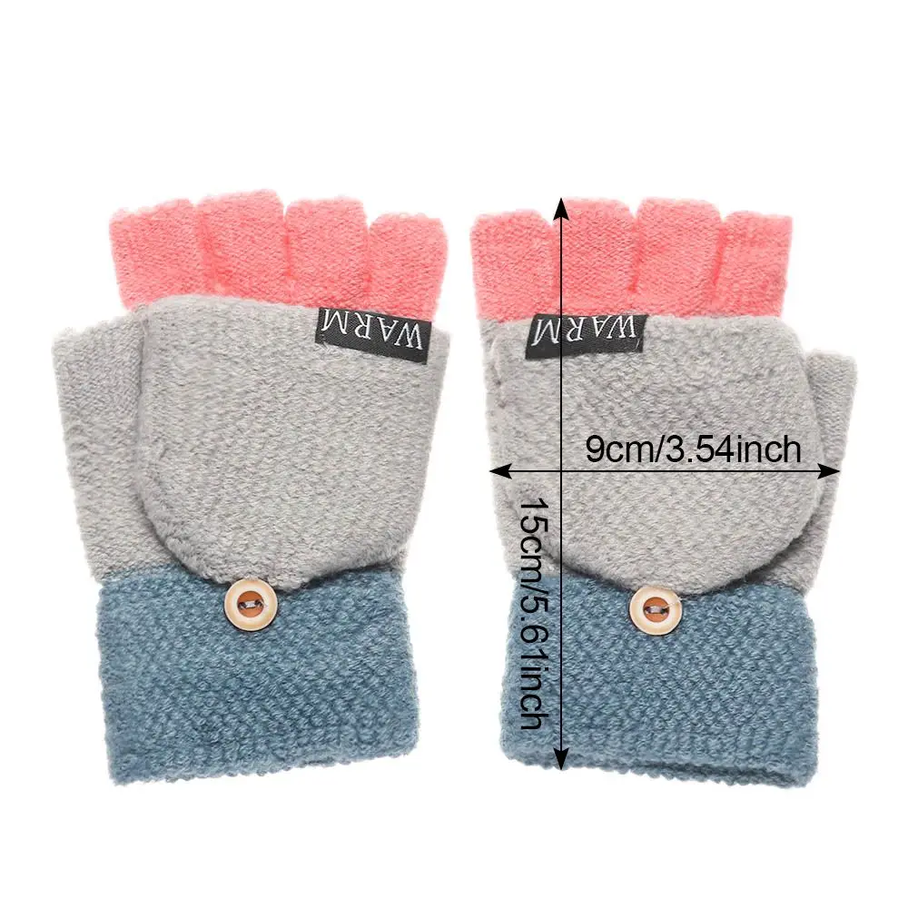 Wool Knitted Half Finger Gloves for Men and Women Winter