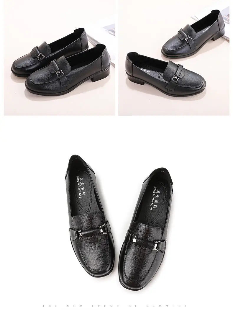 Women Vulcanize Shoes Ladies Vintage Leisure Footwear Ladies Shoes Round Head Solid Color Soft Sole Leather Stitching Durable