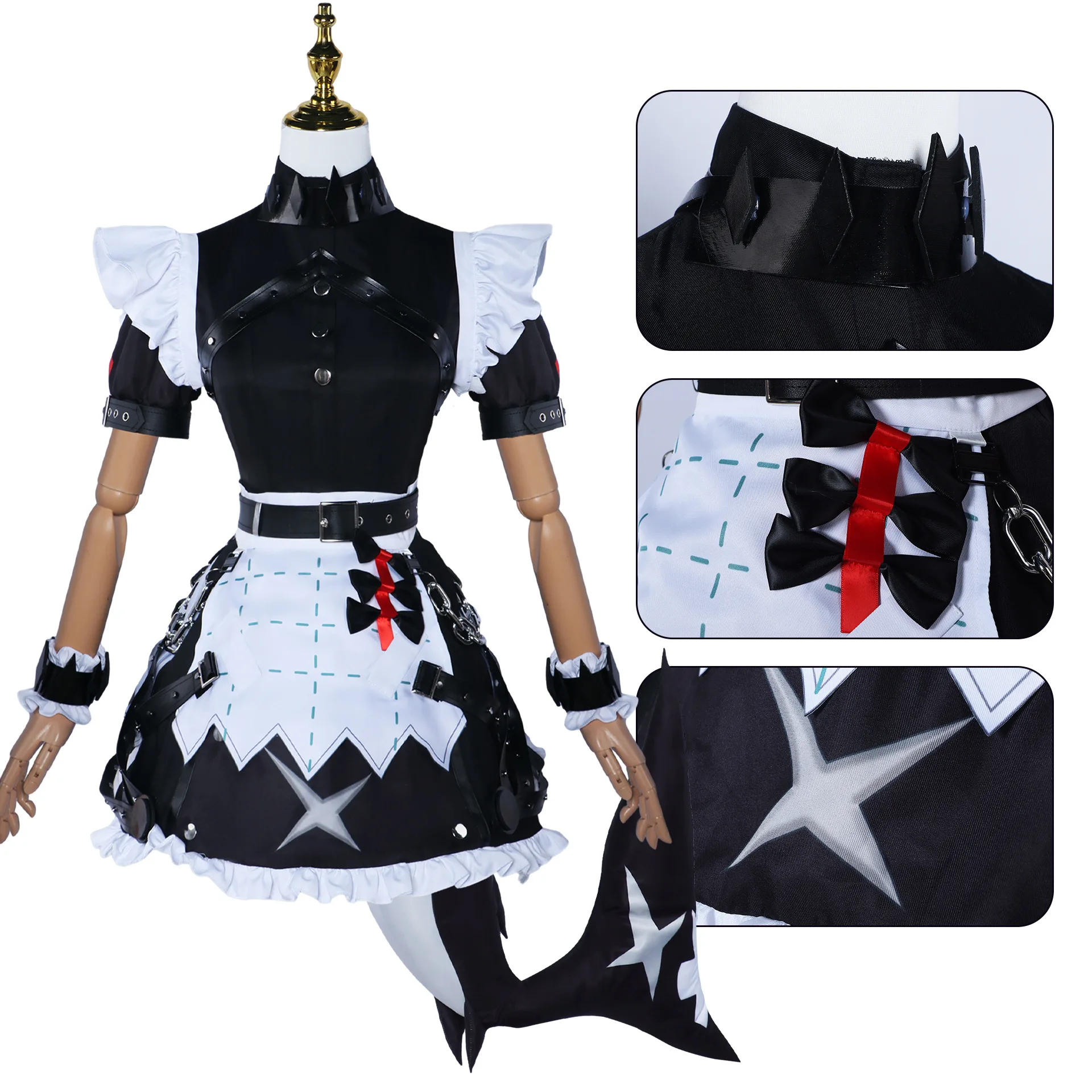 

New Anime Game Zenless Zone Zero Cosplay Costumes Ellen Joe Maid Dress Halloween Carnival Women Uniforms Clothing Accessories