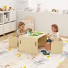 All-in-One Birch Wood Kids Table and Chair Set with Storage for Reading, Arts, and Snacks (Natural)