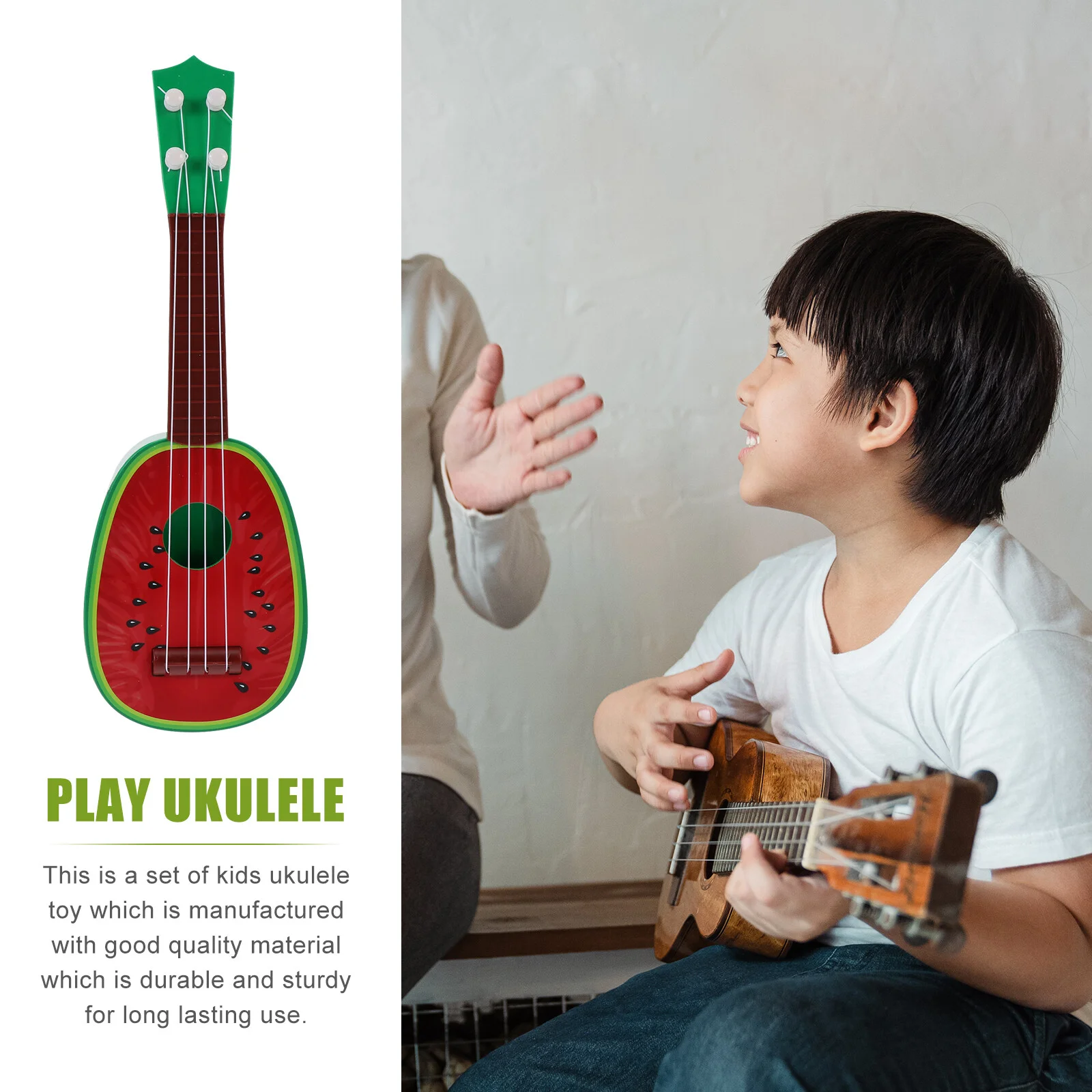 4 PCS Mini Guitar Kids Plaything Ukulele Toys Fruit Simulation Plastic Children Girl Toddler