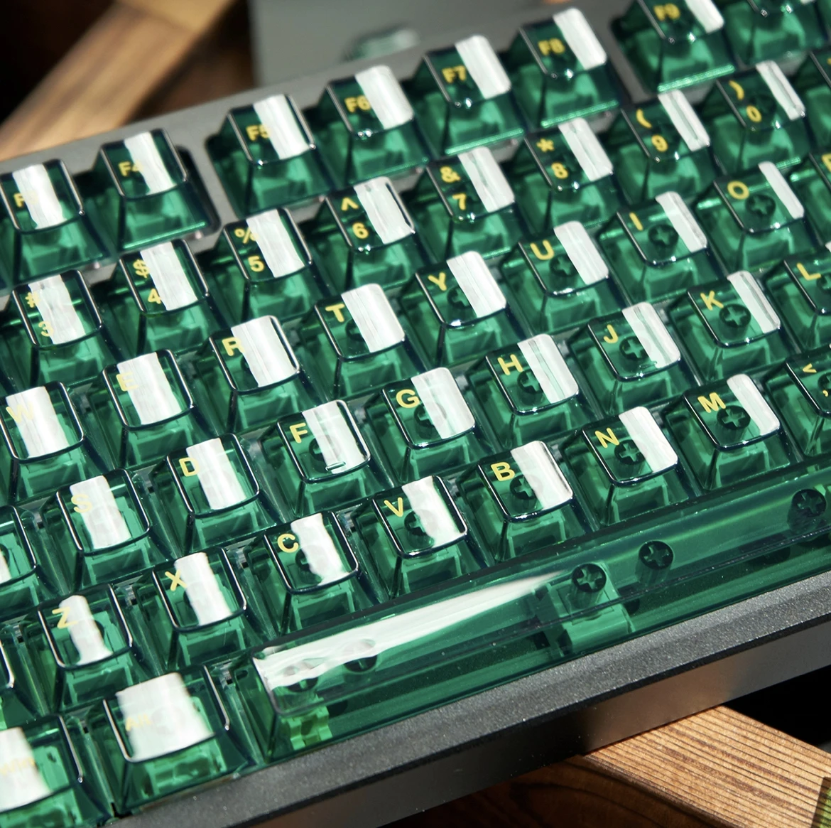 Aulidtch-teclado Transparente Rosa Keycap Ice pc Perfil Cereja Verde Cristal 157 Teclas Impressão uv para mx 60 65 85 - Imagem 6