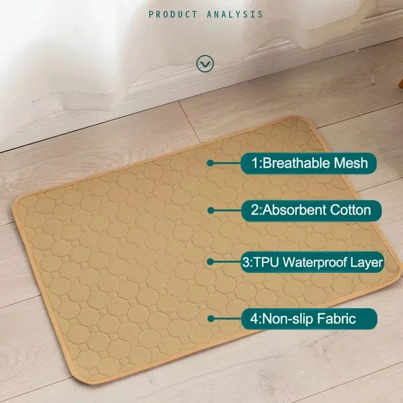 Dog Pee Pad Reusable Washable Dog Urine Mat Car Seat Floor Sofa Waterproof Absorbent Puppy Cat Training Diaper Mat Pet Supplies