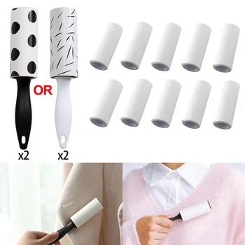 2pcs Lint Roller Sticky Remover Pet Dog Hair Clothes Sofa Dust With 10 Refill Rolls Replaceable Roll Brush Cleaning Accessory 1