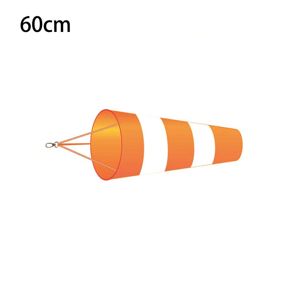 

60/80/100CM Reflective Windsock Orange+White Airport Windsock Rip-Stop Polyester Wind Measurement Sock Bag Weathervane Wind Vane