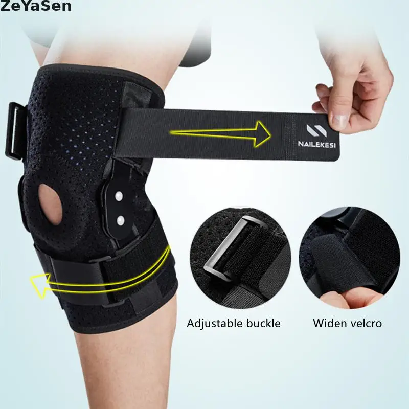 

1PCS Hinged Knee Pads Brace for Sports Joints Arthritis Meniscus Tear Pain Adjustable Patella Protector Knee Support Kneepads