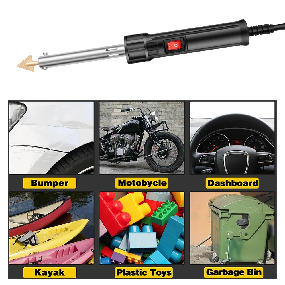110V/220V Plastic Welder Tool Kit Professional Plastic Welding Gun Bumper Repair Portable Plastic Welder Soldering Iron Kit 6