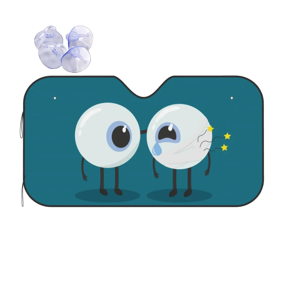 

Cartoon Eyes Sunshade Windscreen Universal Car Front Window Visor 76x140cm Sunshade Visor Accessories Covers