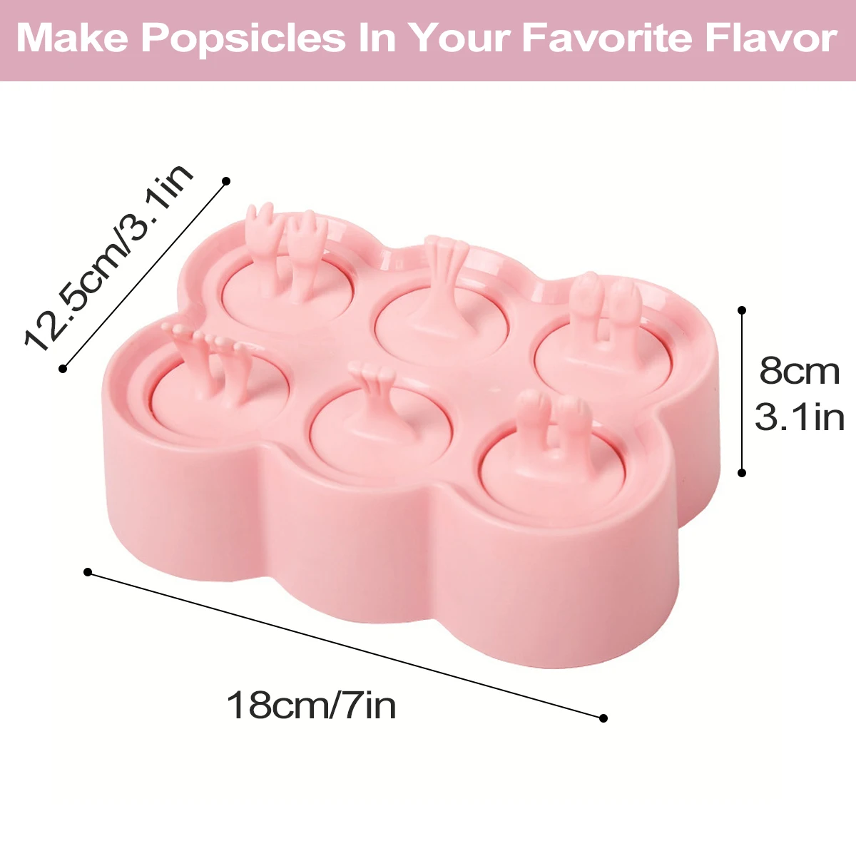Ice Mold Ice Cream Molds Leeseph Popsicle Mold Kids Baby Cute Animal Shape Reusable DIY 6 Cavities Homemade Silicone Popsicle Maker