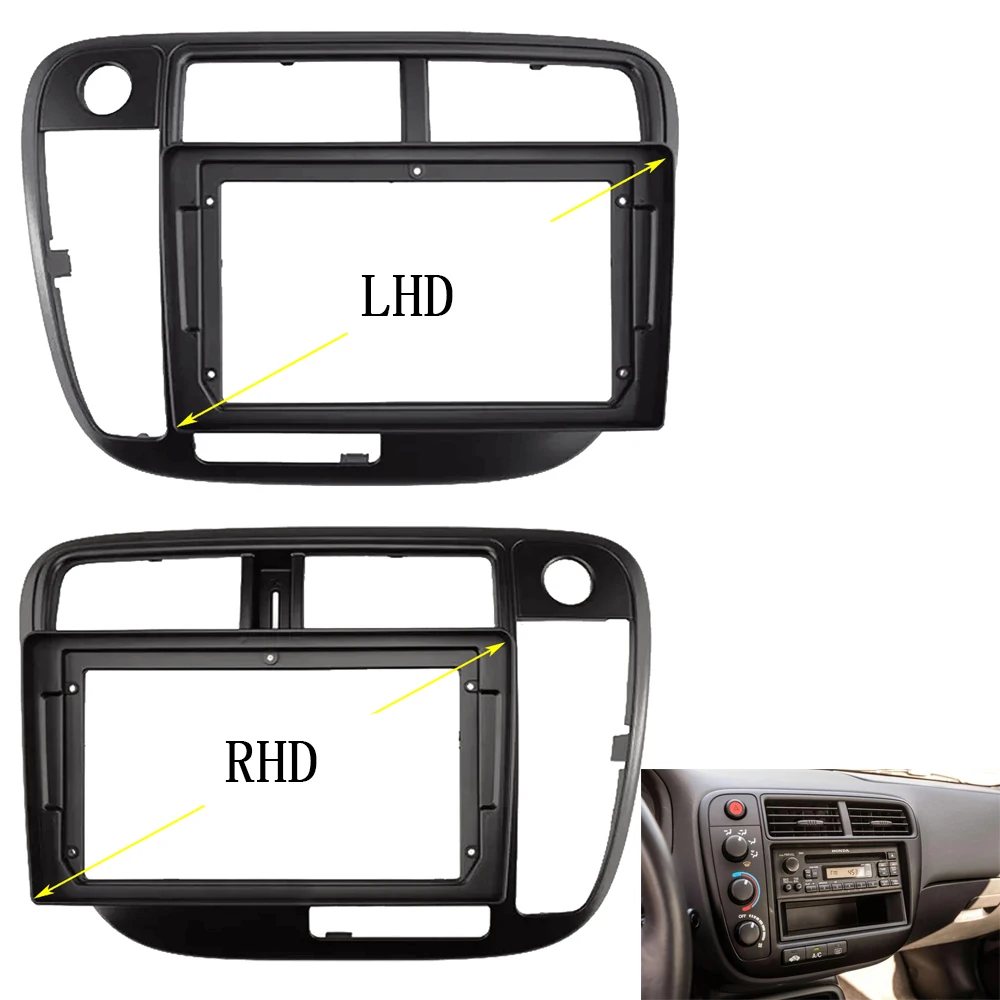 

9 Inch Car Radio Fascia Frame 2DIN Install Panel Dashboard For 1996-1999 HONDA CIVIC MANUAL AC