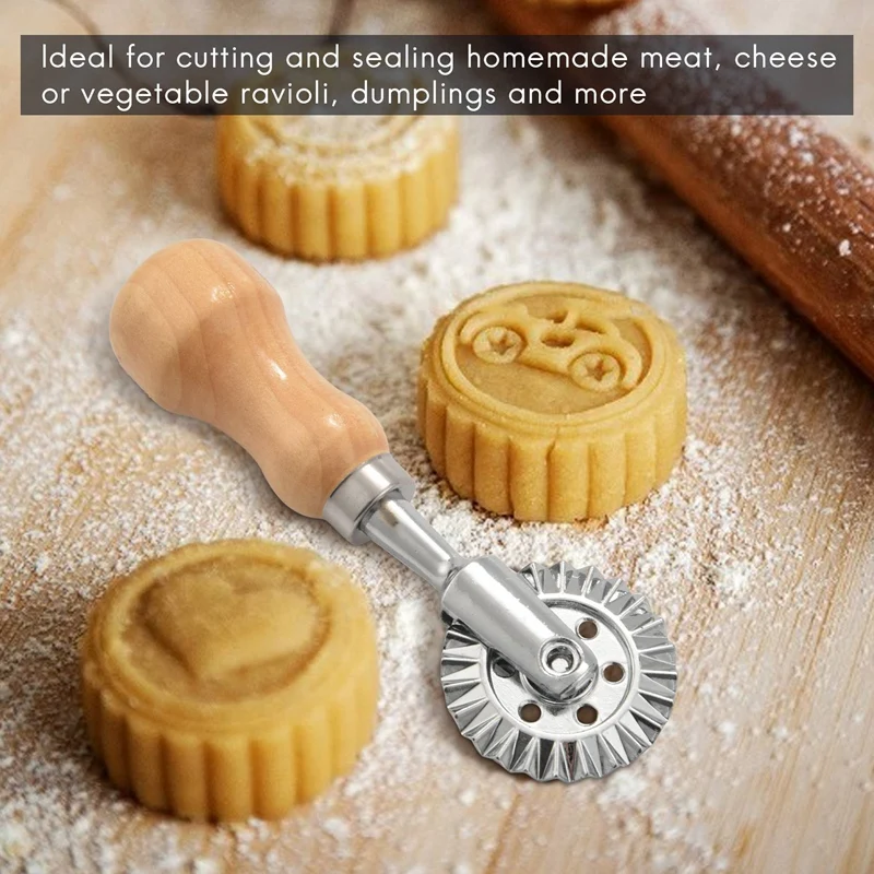 Stainless Steel Ravioli Stamp Maker Cutter Roll Wheel for Pasta Dumplings Assorted