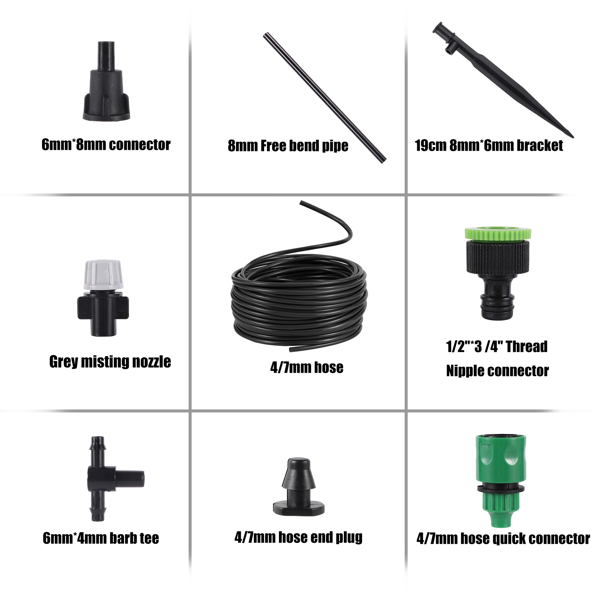 

10/15M Spray Micro Misting Kit 360° Irrigation Sprinkler Spray Dripper Garden Plants Watering Nozzle Irrigation Humidification