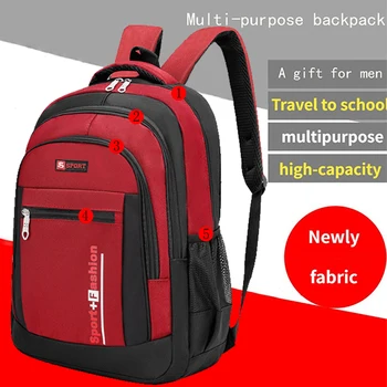 Neutral style backpack for men and women, suitable for students' travel and outings, with multiple pockets for organization 1