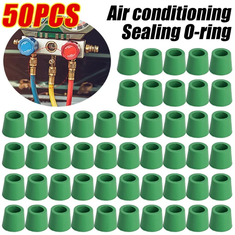 Rubber Air Conditioning Sealing Gasket 1000/50Pcs Pipeline Maintenance 1/4'' Valve Gasket Manifold Auto Repair Seal Replacement