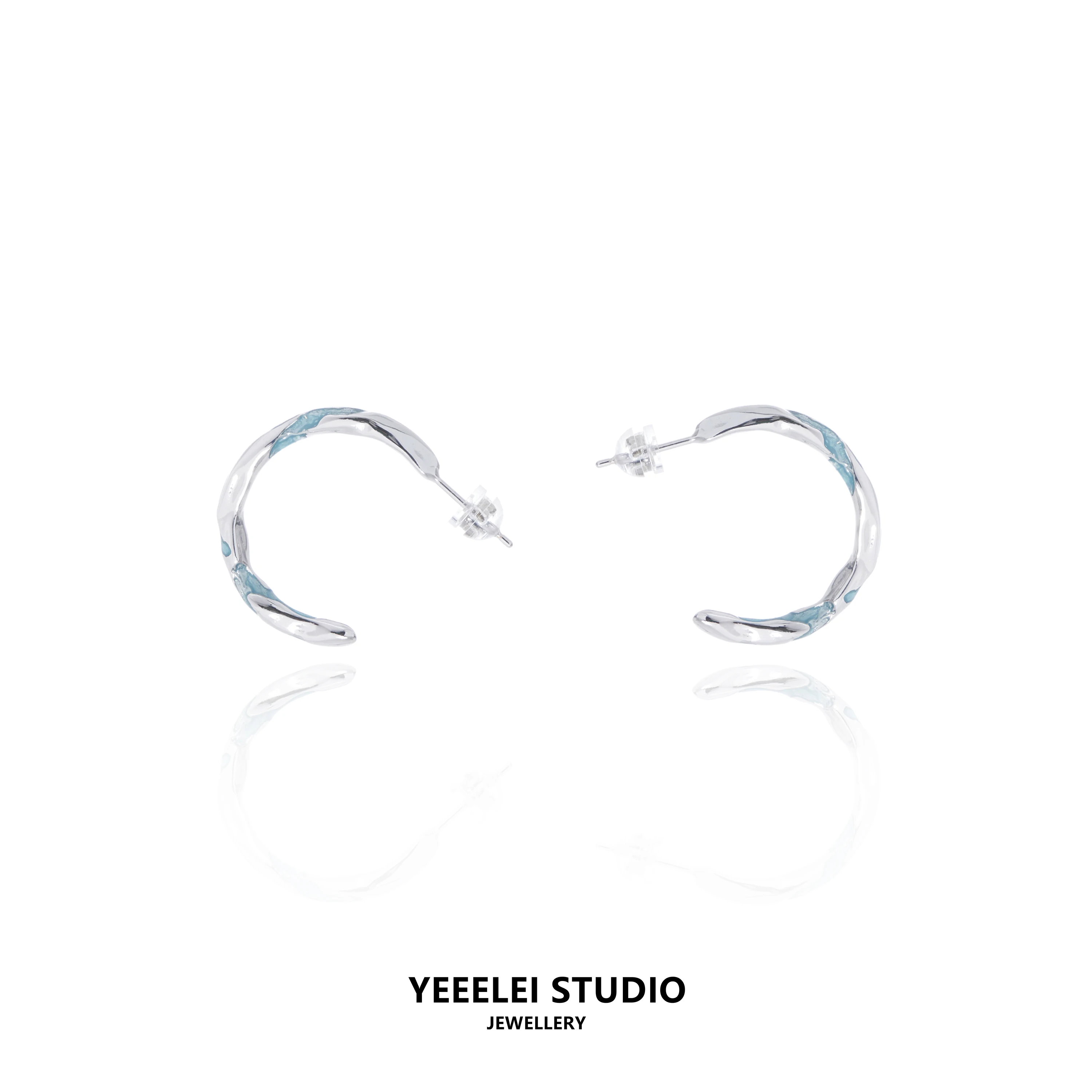 

YEEELEI Irregular Dropped Glaze C-shaped Earrings, Female Original, Crowd Design Earrings, Advanced Accessories Gift