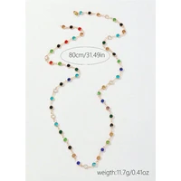 LATS New Luxury Colourful Long Tassel Necklace for Women Shiny Rhinestone Crystal Zircon Choker Bohemian Statement Jewelry Gifts - Image 2