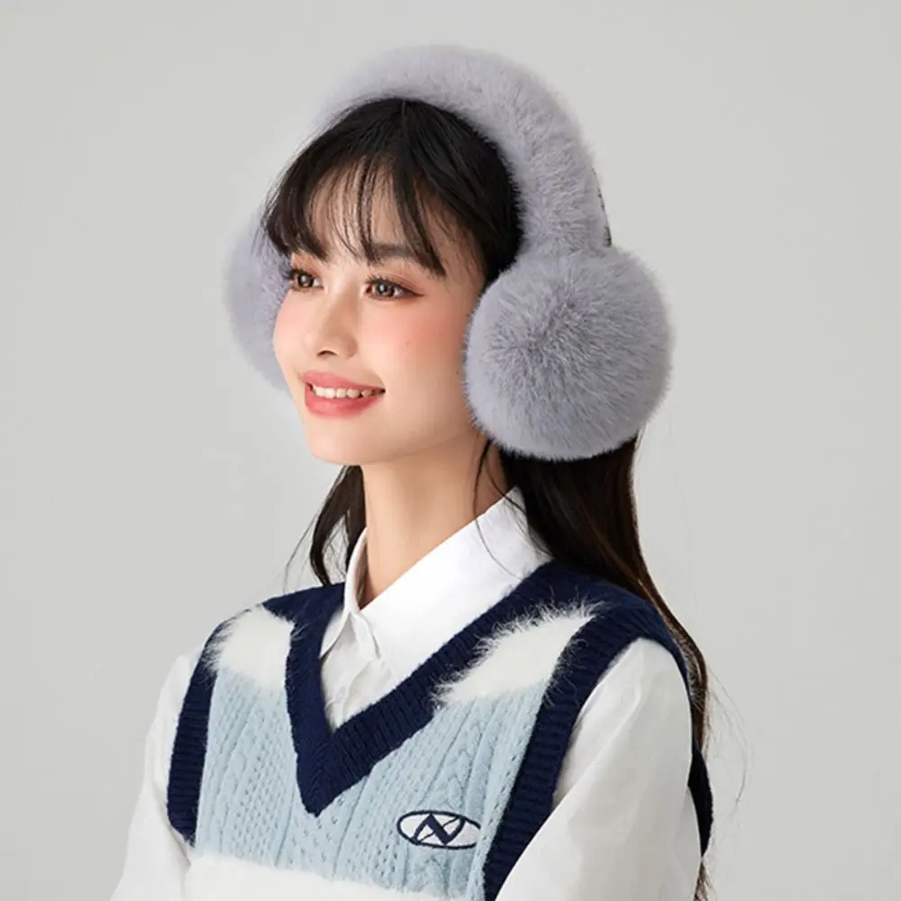 부드러운 플러시 이어 워머, 단색 접이식 귀마개, 따뜻한 귀마개, 야외 방한 이어 커버, 겨울, 신상 패션
