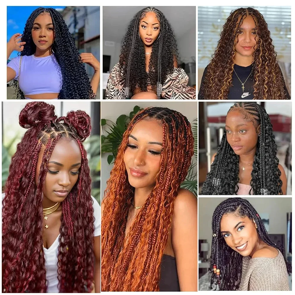100% Human Hair Boho Braiding 95g Deep Wave Salon Bundles Orange Ginger Burgundy Virgin Hair Heat Resistant Wholesale 10 Bundles 6