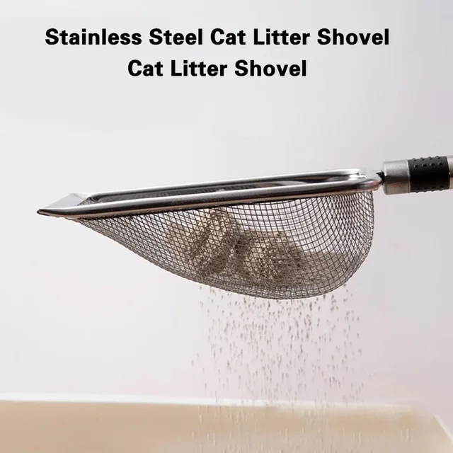 Pet Cleaning Tool Metal Aluminum Alloy Cat Litter Scoop Stainless Steel Durable Handle Pet Poop Shovel 4