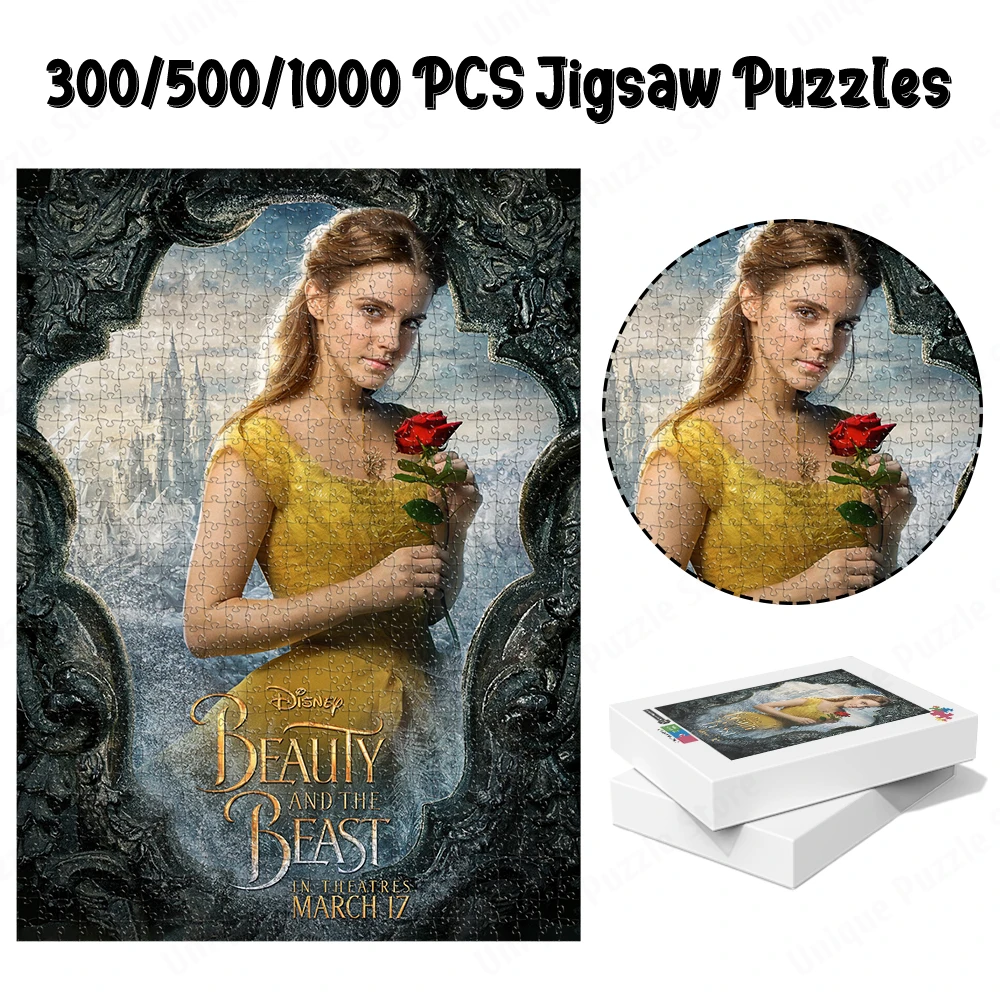 Beauty and The Beast Jigsaw Puzzles Classic Disney Movie Puzzle Disney Princess Belle Games and Puzzles Toys for Kids Restless restless