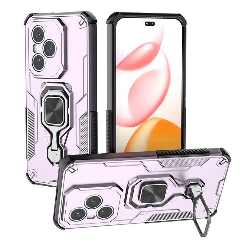 Enhanced Armor Magnetic Ring Holder Case with Camera Protection