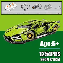 

Technical Lamborghinis RC Motorized Super Racing Sports Vehicle Building Blocks City Speed Racer Bricks Children Toys Gift Kid