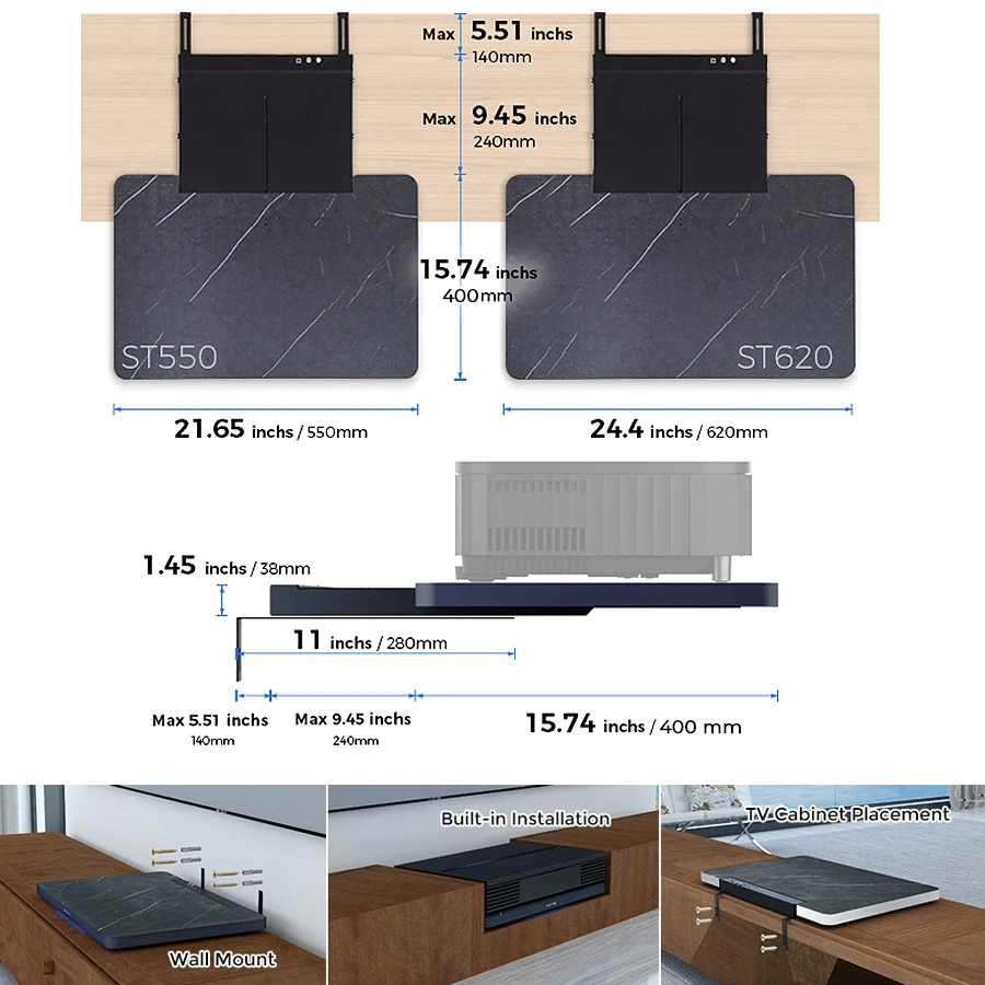 SCREEN PRO/ High Quality Laser TV Mobile Telescopic Table Ust Projector Stand Laser Tv Cabinet Ust Projector Cabinet