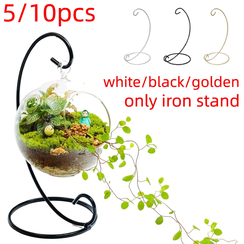 Display Stand 5/10pcs Home Garden Metal Bauble Ornament Pack Retro Air Plant Terrarium Landscape Display Iron Hanging Stand Decor Holder acrylic display stand rotating display stand acrylic display case acrylic display box crystal display stand wooden display stand