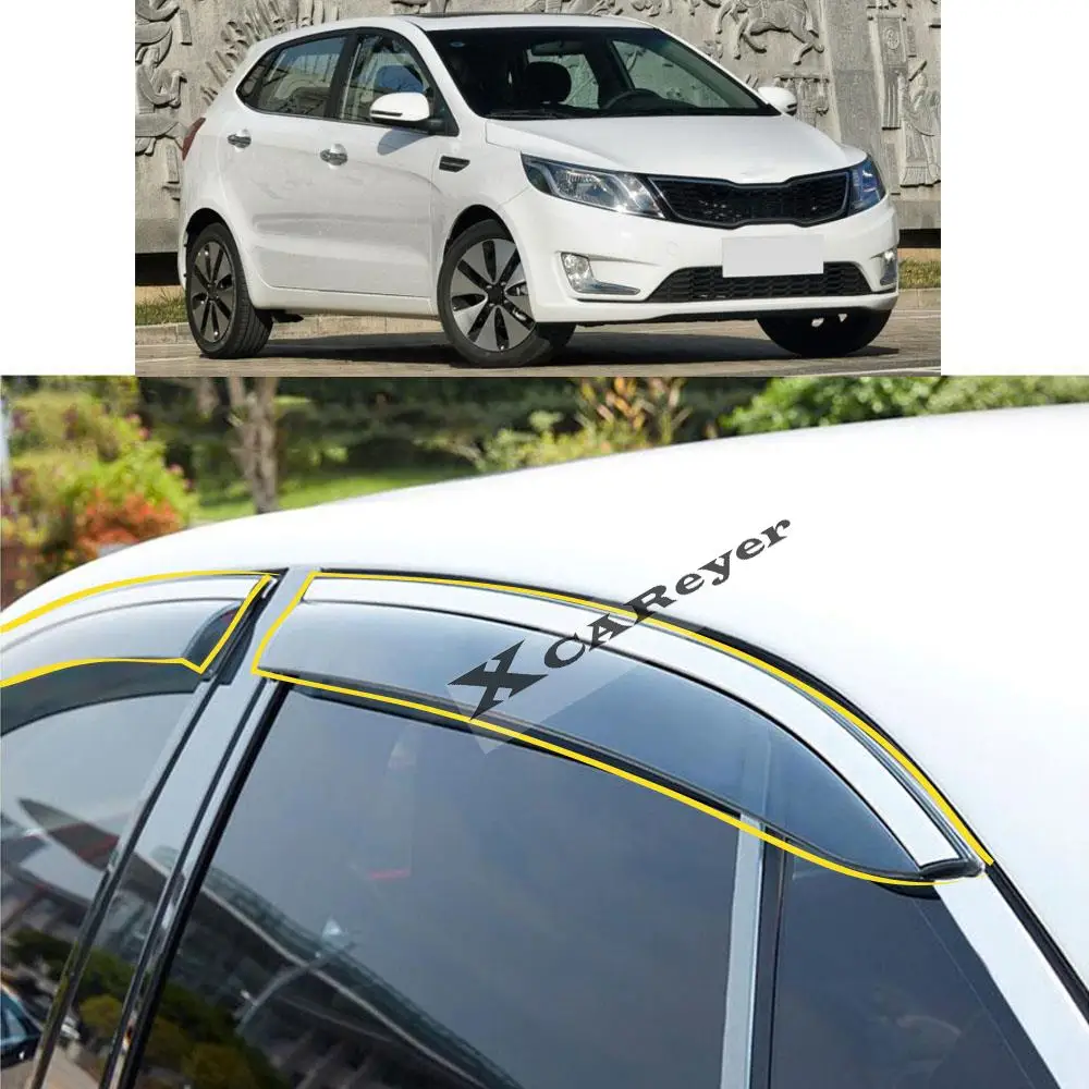 

For KIA K2 Hatchback 2011 2012 2013 2014 2015 2016 2017-2021 Car Sticker Plastic Window Glass Wind Visor Rain/Sun Guard Vent