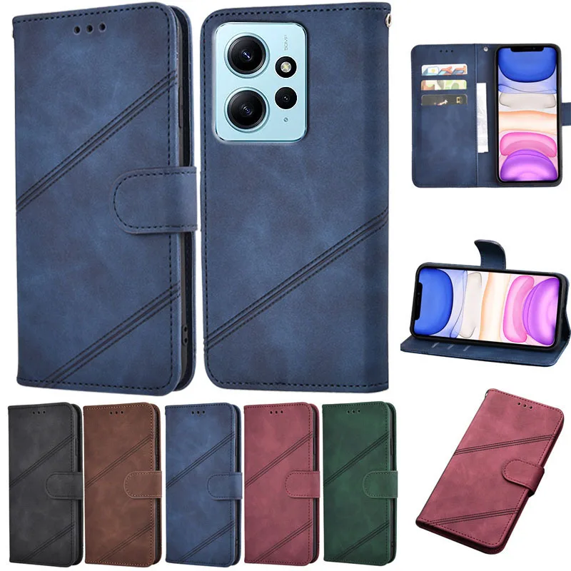 

Case For Xiaomi Redmi Note 12 4G Leather Cover Fundas Protective Flip Funda Coque Etui For Redmi Note12 4G 2023 Mujer Hoesje