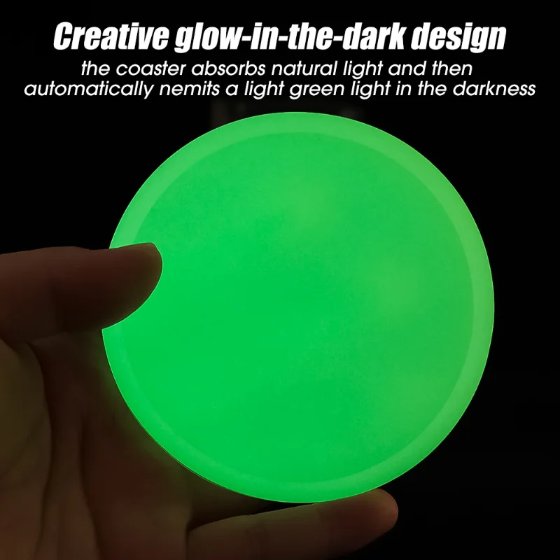 Car Cup Holder Coasters Round Glow-in-the-dark Silicone Anti Slide Interior Decoration