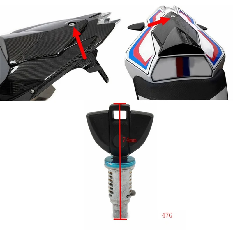 독특한 오토바이 후방 동승자 시트 키 잠금 코어 후방 커버 잠금 험프 잠금 BMW G310R G310GS F650 R850RT R850R S1000R용