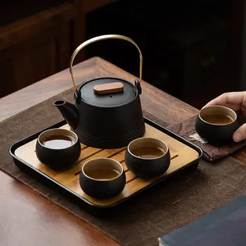 Ceramic Tea Set Housewarming Kettle Teacup for Tea House Restaurant 1