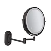 8 Inch Black Wall Mounted Makeup LED Mirror 3X-10X Magnifying USB Charing Double Side Bathroom Smart Shaving Cosmetic Mirror 1