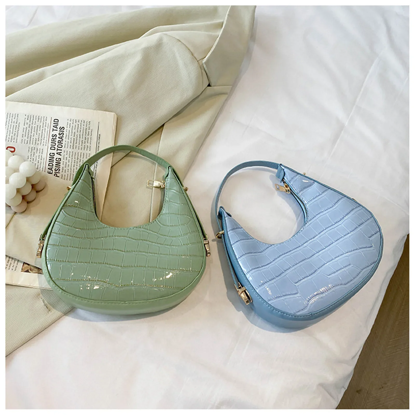 Fashion Stone Pattern Shoulder Bag - Gold Color Option