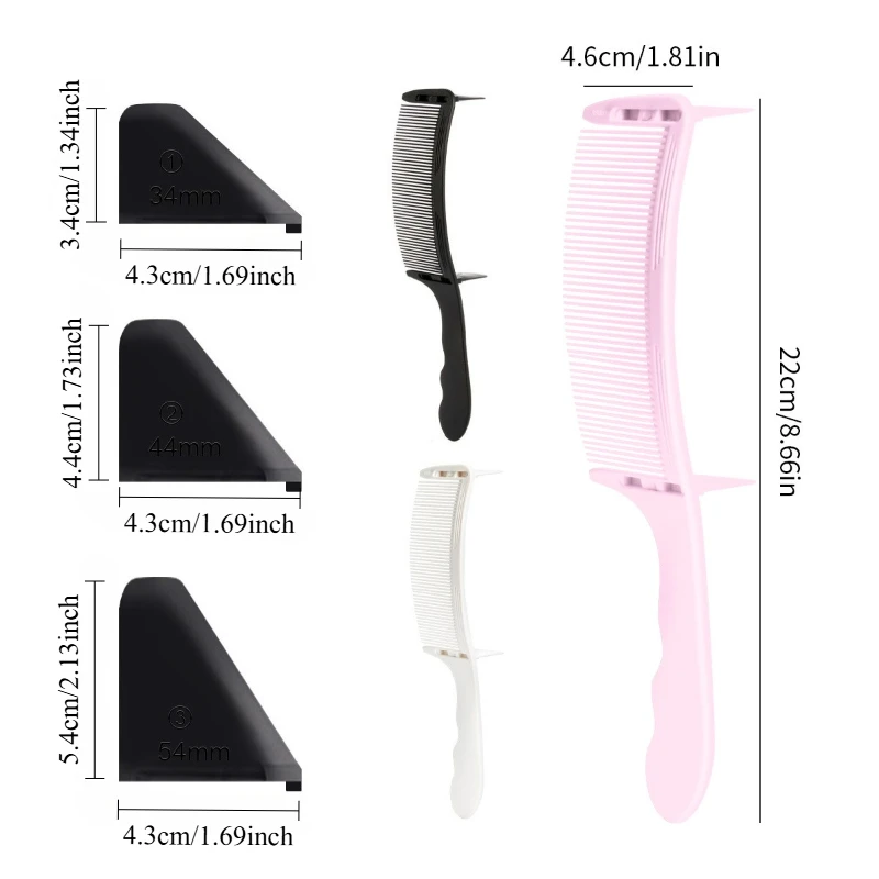 1 Set Curved Hair Clipping Cutting Arced Comb Barber Flat Top Haircut Comb Professional Hair Cutting Curved Positioning Comb